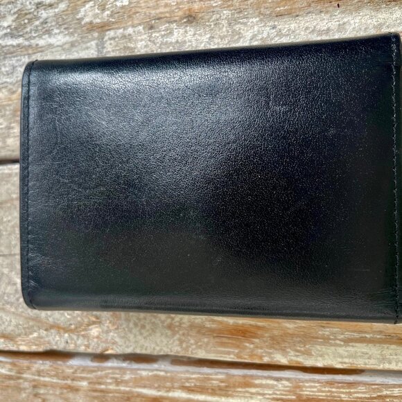 Authentic GIVENCHY Bi-fold Leather Small Wallet Logo Black w Snap Coin UNISEX - Picture 10 of 11